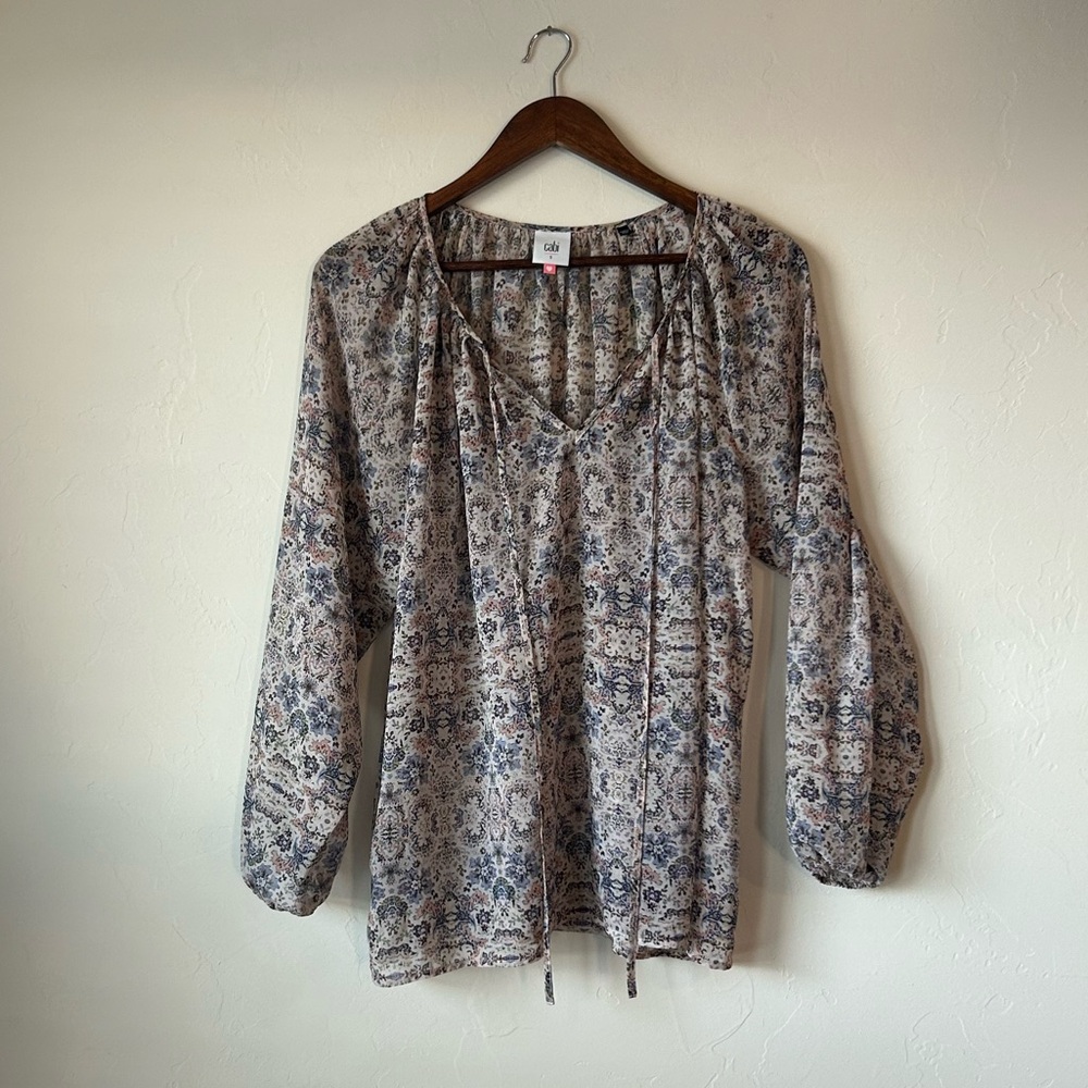 CAbi Multicolor Floral Boho Blouse